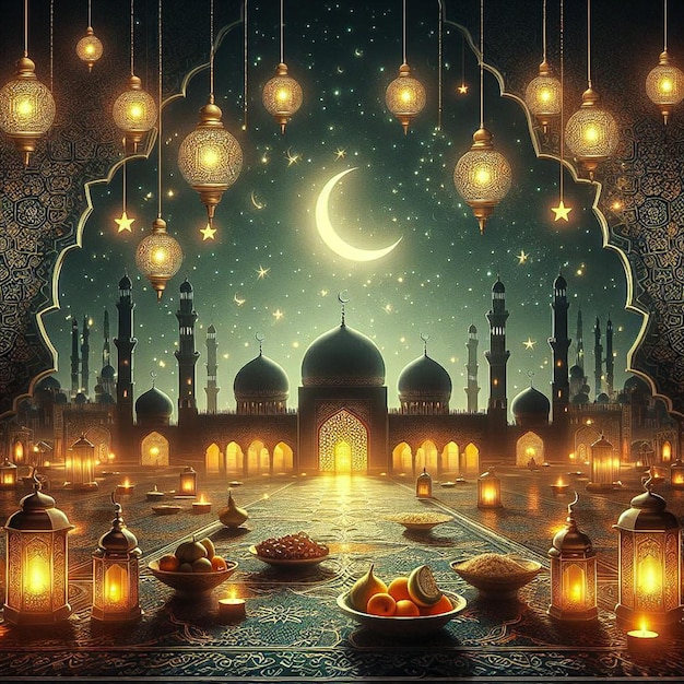 Ramadan und Eid Mubarak Hintergrund