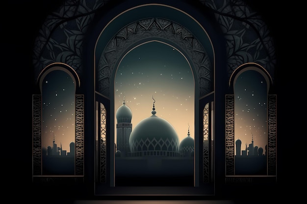 Ramadhan-Kareem-Moschee-Hintergrund generierte KI