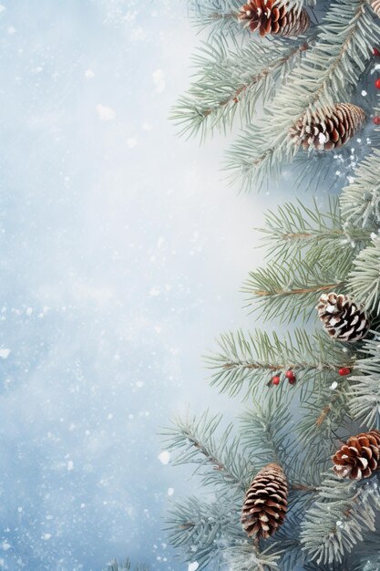 ramas de árboles de Navidad con conos
