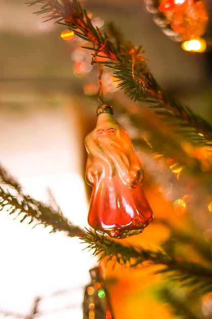 Foto ramas de los árboles de navidad decoradas