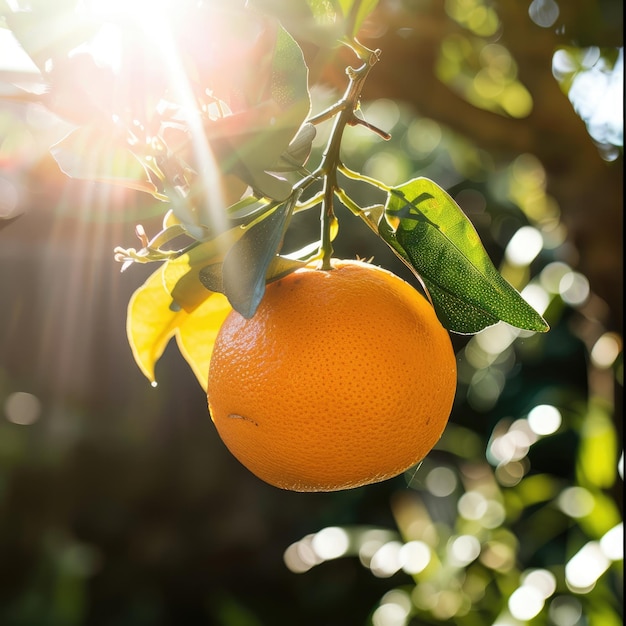 Ramas con hojas verdes de un árbol con naranjas o mandarinas frescas maduras orgánicas