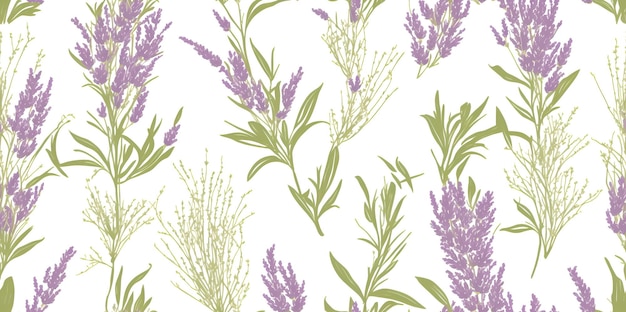 Ramas de lavanda sobre un fondo blanco