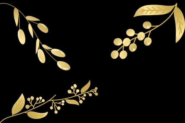 Las ramas naturales de las artes dejan elementos Ilustración vectorial