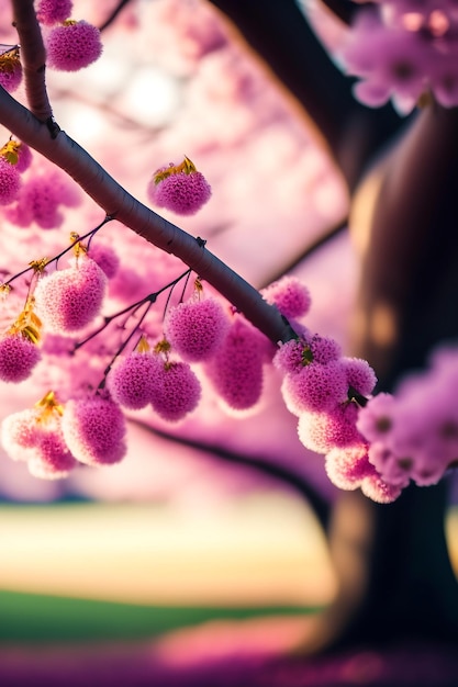 Foto ramas suaves de flores de cerezo fondo de la naturaleza