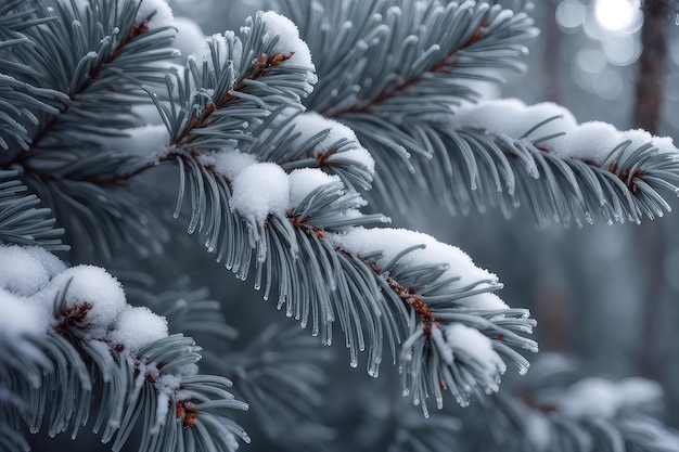 ramas de vidrio nevadas de año nuevo