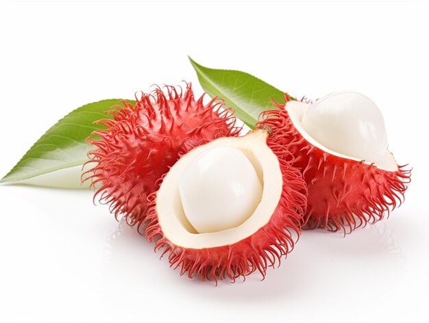 Rambutan-Frucht im weißen Hintergrund