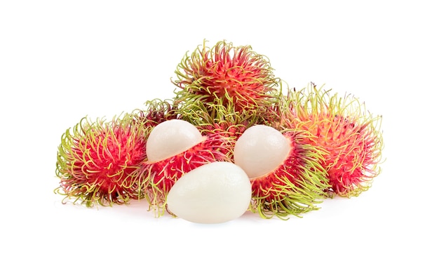 Rambutan-Früchte isoliert auf weißer Oberfläche