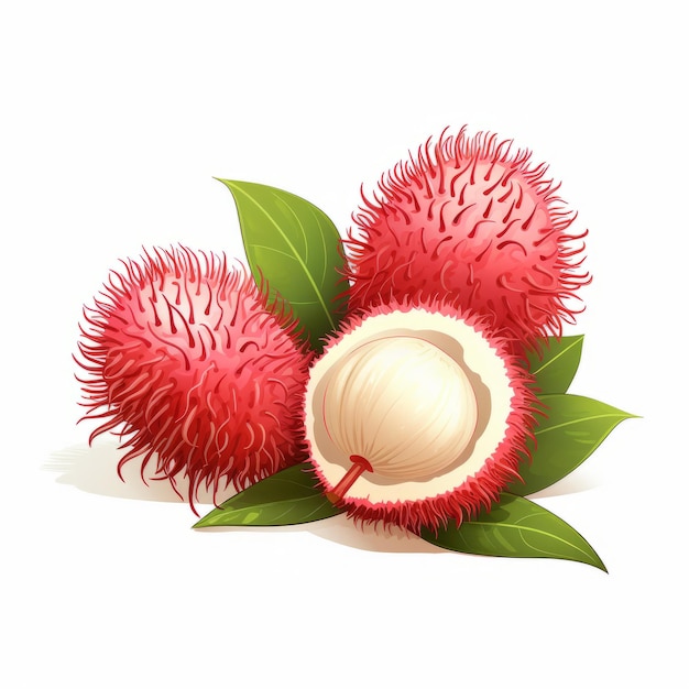 Rambutan isoliert auf weißem Hintergrund