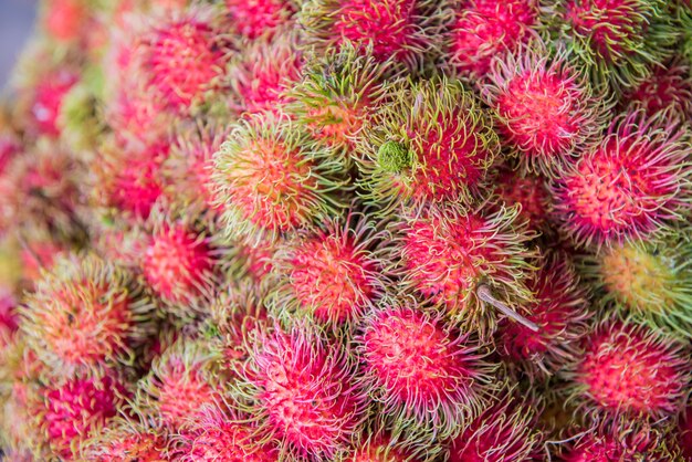 Rambutan, negrito, semang, frutas doces tailandesas