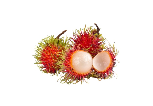 Rambutan süße köstliche Frucht lokalisiert auf weißem Hintergrund