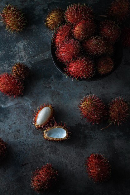 Foto rambutan, tropische früchte