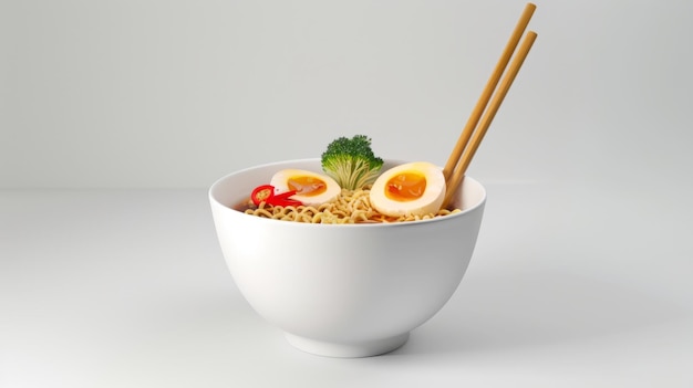 Ramen auf einem isolierten weißen Hintergrund