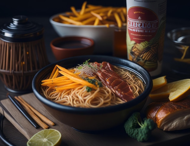 Ramen batatas fritas