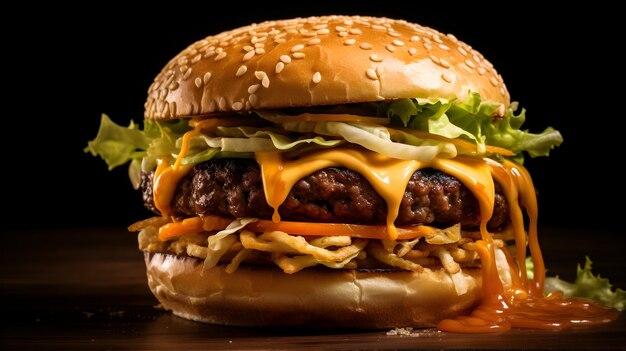 Ramen burger um twist japonês-americano com um pão de macarrão saboroso e patty grelhado