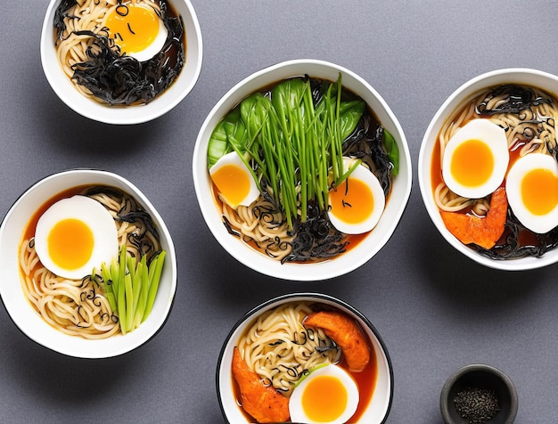 Ramen de cozinha japonesa com ovos picantes