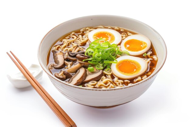 Ramen-Suppe mit Pilzen und Eiern