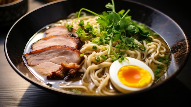 Ramen tonkotsu de porco japonês caseiro com palitos