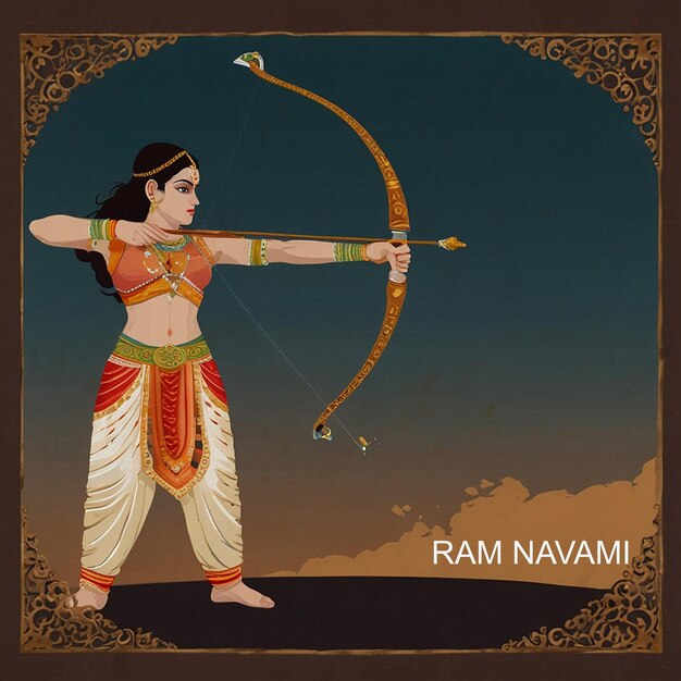 Foto ramnavami wasserfarbillustration mit lordrama