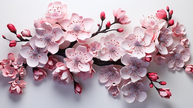 Ramo de cerejeira japonesa em flor
