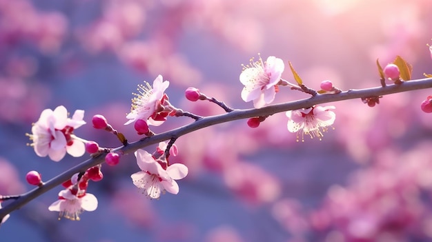 Ramo de flor fresca de primavera rosa e lilás