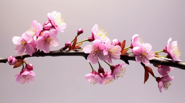 Ramo de flor fresca de primavera rosa e lilás