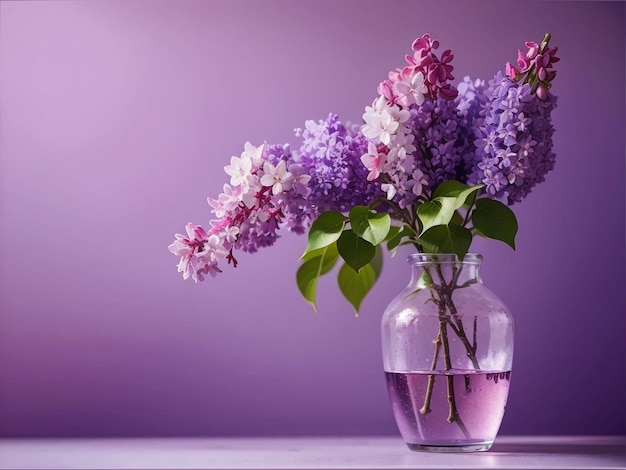 Ramo de flor lilás serenata de lilás em vaso contra um fundo bonito