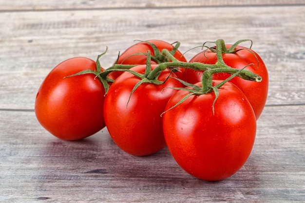 Ramo de tomate flamenco vermelho cru