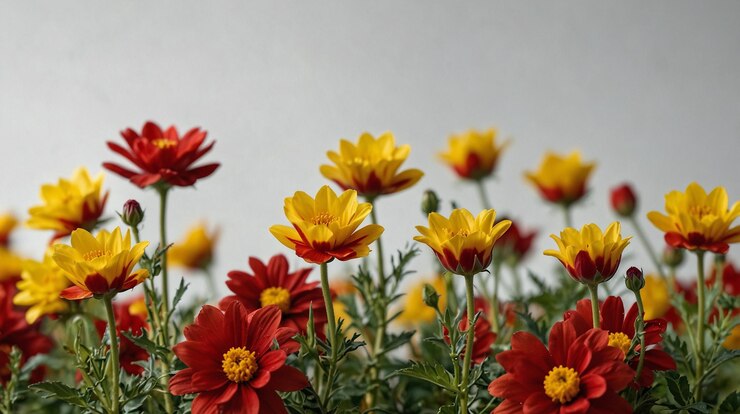 un ramo de flores amarillas y rojas con las palabras cita amarilla en la parte inferior