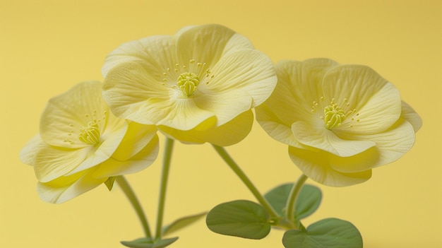 Un ramo de flores amarillas con tallos verdes