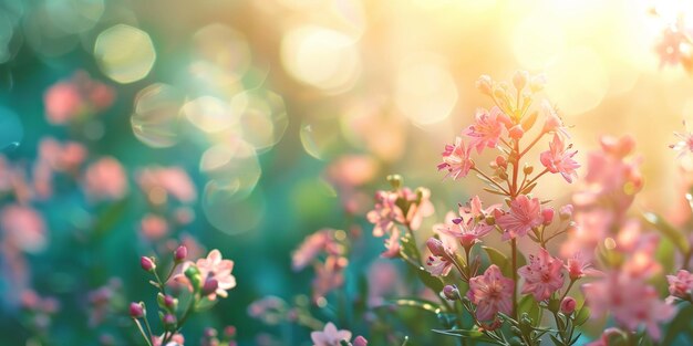 Foto ramo de flores anidado en la hierba ia generativa