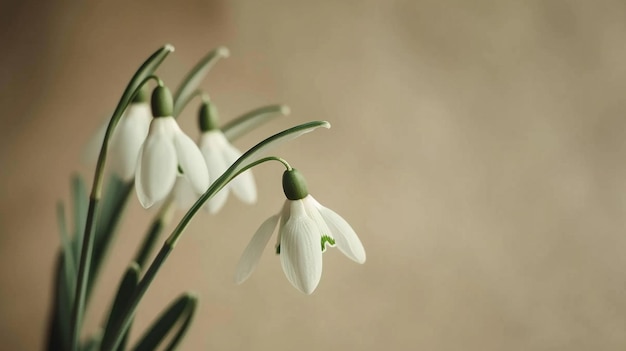 Foto un ramo de flores blancas con brotes verdes