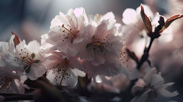 Un ramo de flores blancas con la palabra cereza en la parte inferior.