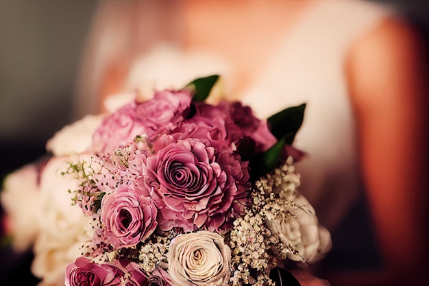 Ramo de flores de boda para ceremonia de matrimonio romántico hermosa composición de flores florales para recién