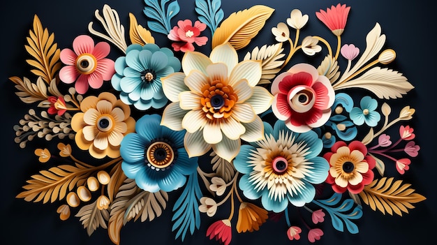 Foto ramo de flores botánicas florales flores silvestres de hojas de primavera aisladas ilustración de fondo acuarela