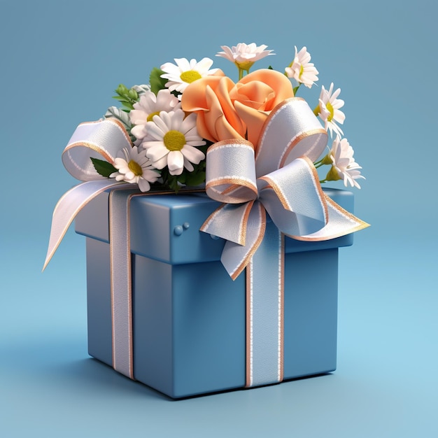 Ramo de flores con caja de regalo