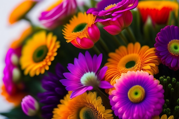 Foto un ramo de flores de colores con la palabra amor