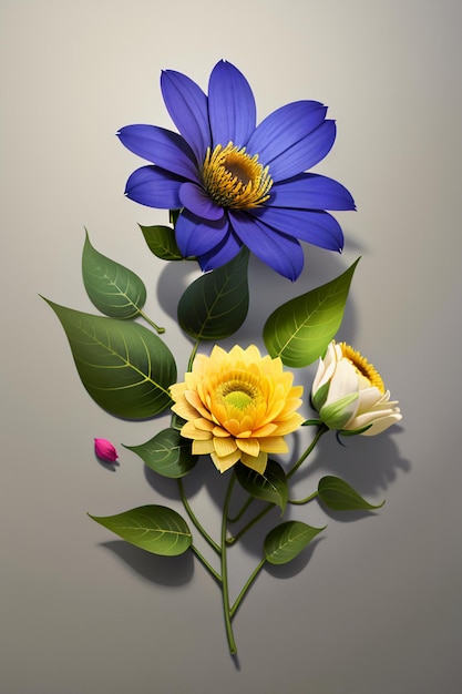 Un ramo de flores coloridas adorno creativo decoración fondo de papel tapiz simple