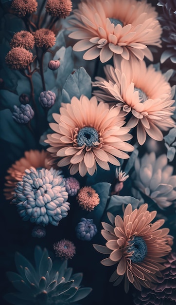 Un ramo de flores hermoso fondo, generado ai