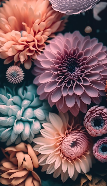 Un ramo de flores hermoso fondo, generado ai