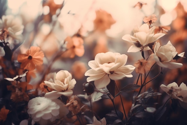 Un ramo de flores en un jardín.