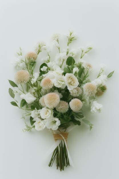 Un ramo de flores se muestra sobre un fondo blanco.