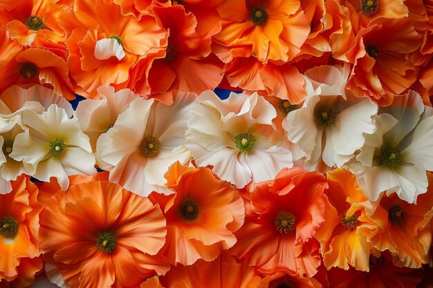 un ramo de flores naranjas y blancas en una mesa