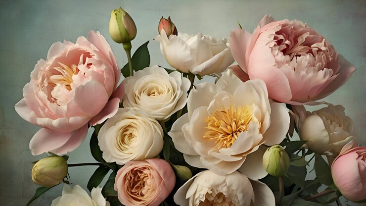 un ramo de flores con el nombre de la rosa en la parte inferior