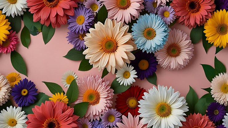 un ramo de flores con la palabra flores en la parte inferior