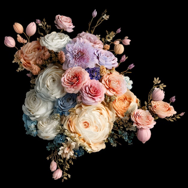 Foto ramo de flores pintado digitalmente