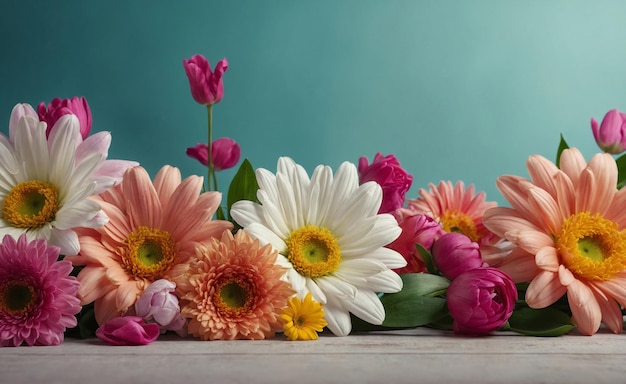 un ramo de flores con una púrpura que dice que salta