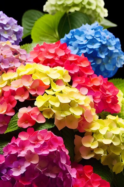 Foto un ramo de flores que están en un jardín.