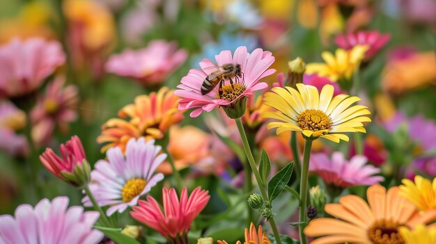 Foto un ramo de flores que están en un ramo de flores