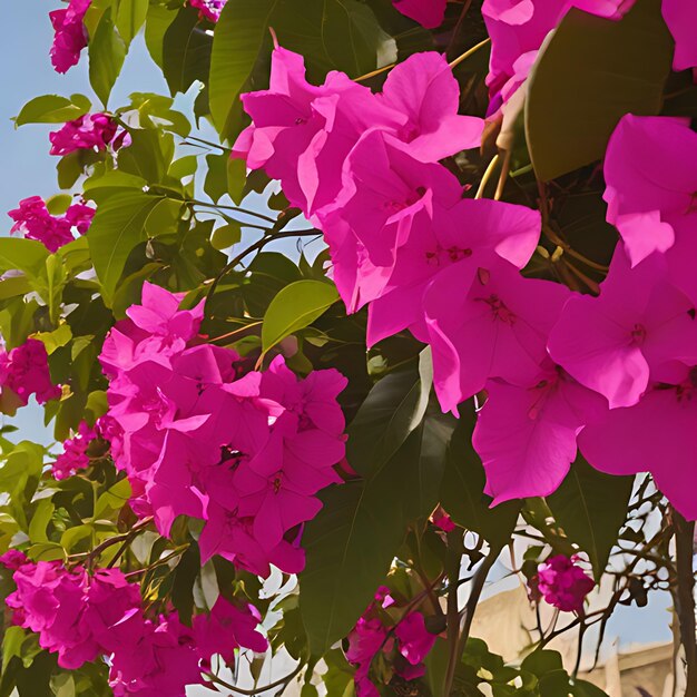 un ramo de flores rosadas que están afuera