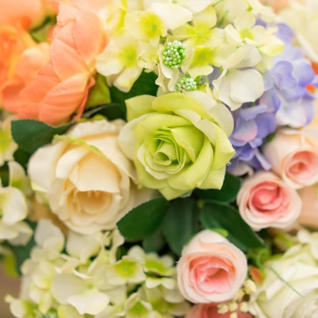 ramo de flores de rosas de boda de cerca.